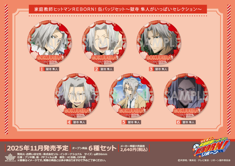 家庭教師ヒットマンREBORN! 缶バッジセット～獄寺 隼人がいっぱいセレクション～