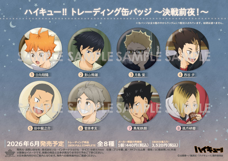 ハイキュー!! トレーディング缶バッジ ～決戦前夜！～